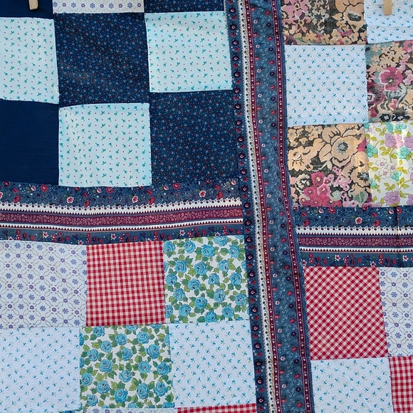 Vintage Patch Work Quilt Top - Picture 2 of 7